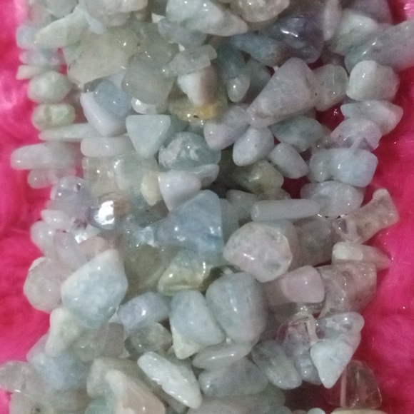 Aquamarine crystal stretch bracelet - Picture 2 of 2